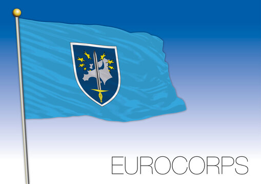 Eurocorps european multinational military force flag, vector illustration