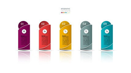 Vector new design of square has five option that can use presentation and choose to use with business marketing, vector infographic.