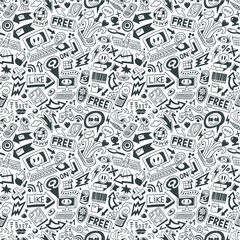 computers , web doodles - seamless pattern