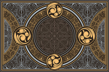 Decorative ornate retro design card