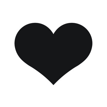 Black heart with white background.