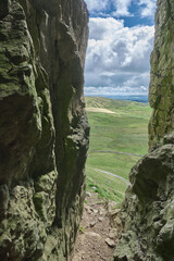Looking out from Attermire Cave  in the Yorkshire Dales