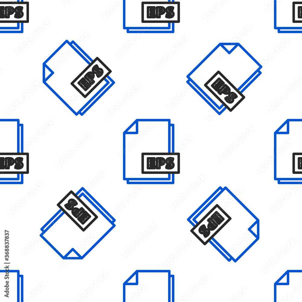 Fototapete Line EPS file document. Download eps button icon isolated seamless pattern on white background. EPS file symbol. Colorful outline concept. Vector.