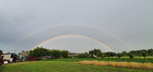 Beautiful rainbow after heavy rain