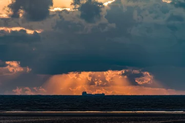 Türaufkleber sunset over the sea © Nora