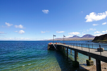 The pier at Bunnahabhain bay on the Isle of Islay