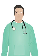 Doctor. front view. vector illustration