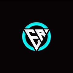 E A initial logo modern triangle with circle