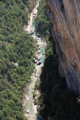 au fond des gorges du Verdon