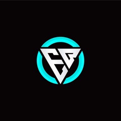 E B initial logo modern triangle with circle