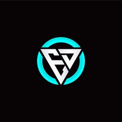E D initial logo modern triangle with circle
