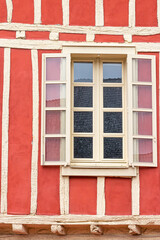 facades of old houses in the streets of Vannes, in Brittany