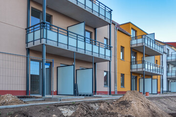 new apartments with balconys under construction