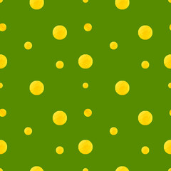 Seamless pattern with painted polka dot. Hand drawn illustration