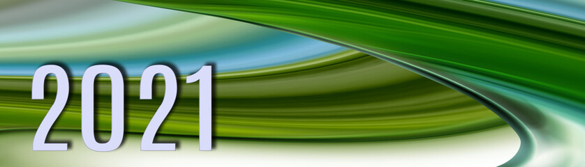 Illustrated image of new year 2021 greeting card..Horizontal illustration with year 2021 on abstract background.