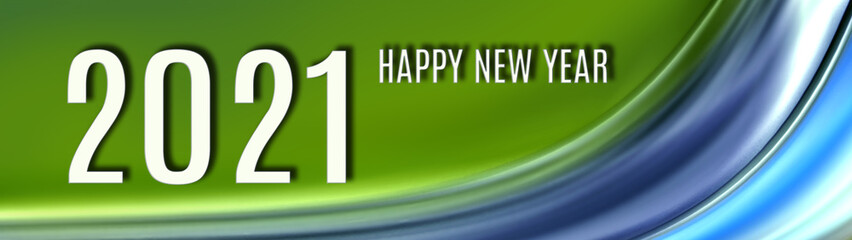 Illustrated image of new year 2021 greeting card..Horizontal illustration with year 2021 on abstract background.