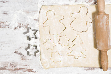 dough for baking Christmas cookies