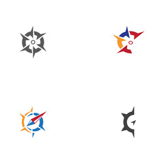 Set Compass Logo Template vector