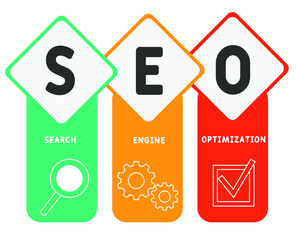 SEO : Search engine optimization. Flat illustration analytics design. infographics business concept. Internet web site promotion concept vector layout.
