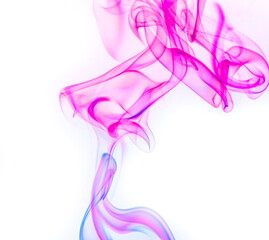 Colored smoke on white background