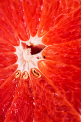 Macro image of juicy grapefruit