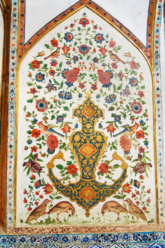 Decorated on the wall of Mausoleum of Harun Vilayat, Imamzadeh Haroun-e-Velayat in Imam Ali Square in Isfahan. Iran