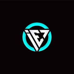 I E initial logo modern triangle with circle