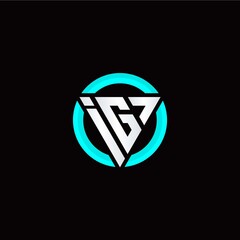 I G initial logo modern triangle with circle