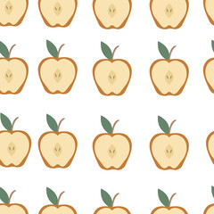 Apples, back to school. Seamless pattern