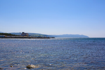 summer marine beautiful city with wide coastline