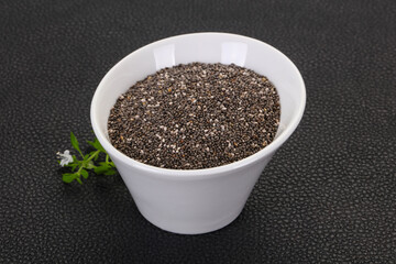 Dietary Chia seeds in the bowl