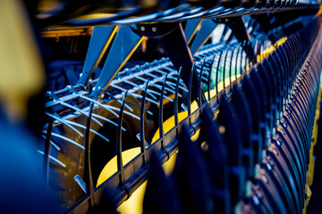 Fototapeta premium Modern agricultural machinery and equipment. Combine harvester.