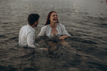 young couple on the beach