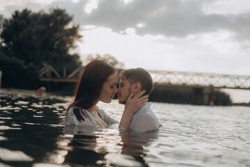 young couple on the beach