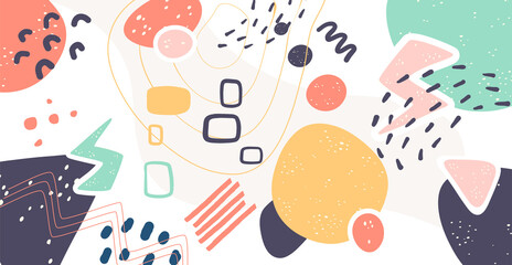 Scandinavian color abstraction. Scandinavian painting style with geometric elements of texture. Great for fabric textile vector background and use it as wallpaper, posters and banners.