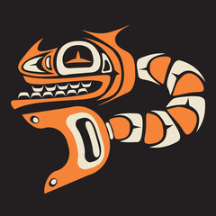  crazy shrimp -  indigenous  tribal style design
