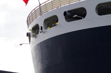 Legendary cruiseship, cruise ship, ocean liner or oceanliner Queen Mary 2 or QM2 in port of...