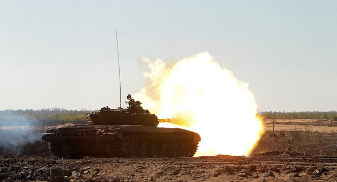 The main battle tank of the Russian army T-72.The main battle tank of the Russian army T-72. The legendary Russian Soviet tank T-72.