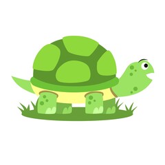Cute tortoise cartoon vector illustration flat design