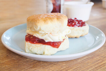 crea, jam and scones