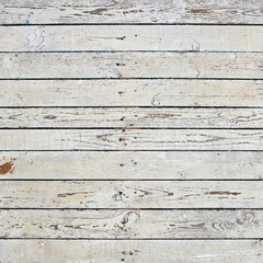 Fototapeta na wymiar Dirty wooden boards painted with white paint as a backdrop.