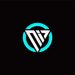 Fototapeta premium N I initial logo modern triangle with circle