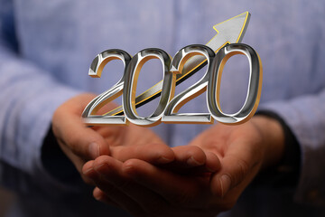 business year 2020 up goals and success illustration