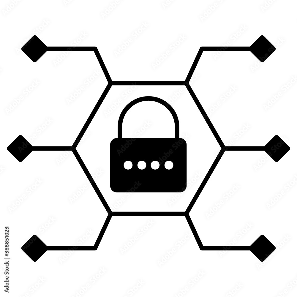 Poster business data encryption privacy security vector glyph icon design