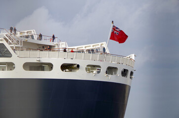Legendary cruiseship, cruise ship, ocean liner or oceanliner Queen Mary 2 or QM2 in port of...