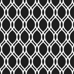 Naklejka premium Seamless vector dark ornament. Modern background. Geometric modern pattern with white wavy lines