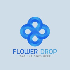 Abstract Flower Drop Logos Design Vector Illustration Template