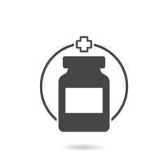 Medicine bottle icon with shadow