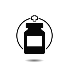 Medicine bottle icon with shadow