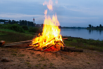Bonfire by the river